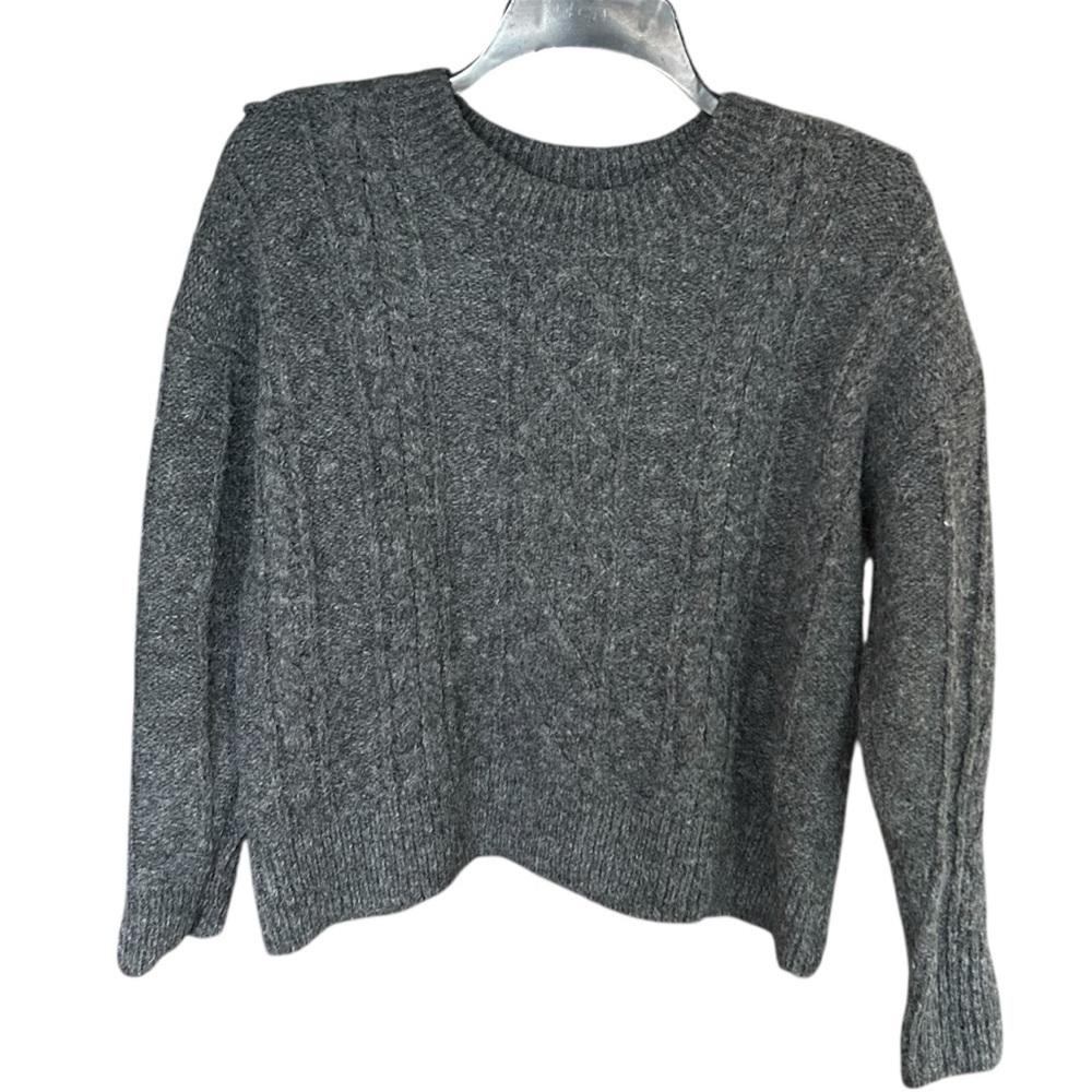 Old Navy Charcoal Cable Knit Scoop Neck Sweater Scoop Size Small